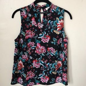 Beautiful floral sleeveless blouse